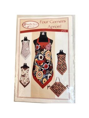 Vanilla House Designs Four Corners Apron Pattern P132 Sewing Craft New!